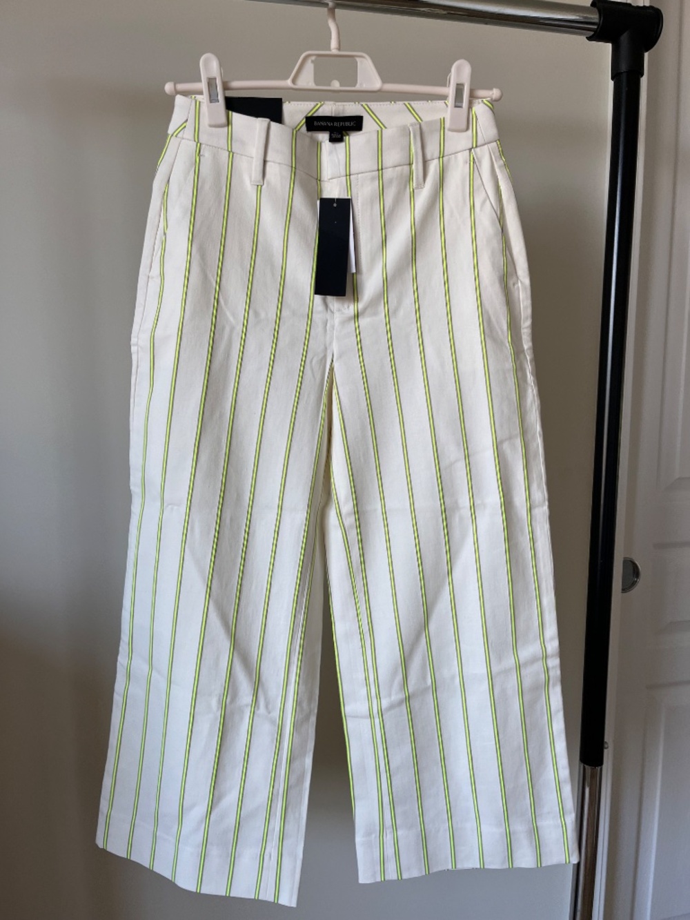 Banana Republic High Rise Wide Leg Crop Pants 0S NWT Striped - Picture 4 of 8